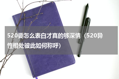 520要怎么表白才真的够深情（520异性相处彼此如何称呼）