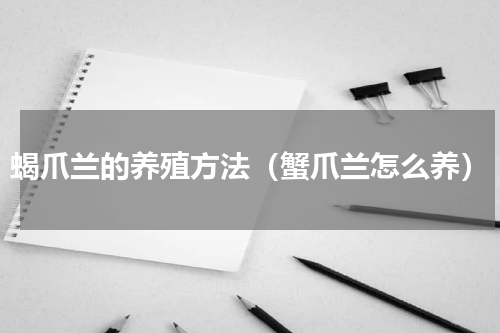 蝎爪兰的养殖方法（蟹爪兰怎么养）