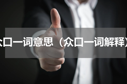 众口一词意思（众口一词解释）