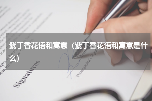 紫丁香花语和寓意（紫丁香花语和寓意是什么）