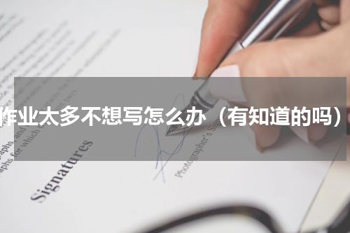作业太多不想写怎么办（有知道的吗）