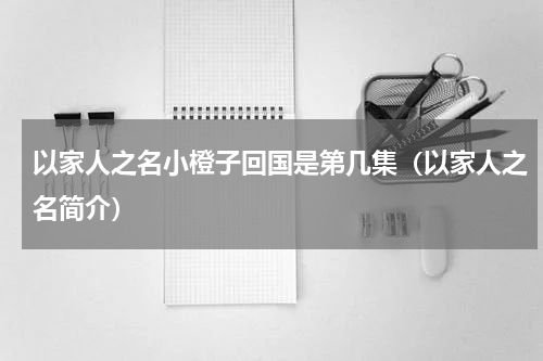 以家人之名小橙子回国是第几集（以家人之名简介）