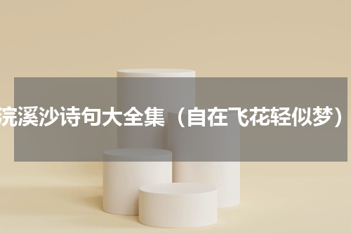 浣溪沙诗句大全集（自在飞花轻似梦）