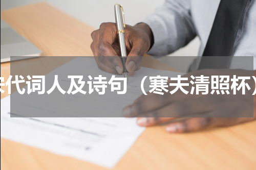 宋代词人及诗句（寒夫清照杯）