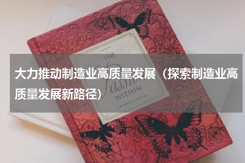 大力推动制造业高质量发展（探索制造业高质量发展新路径）