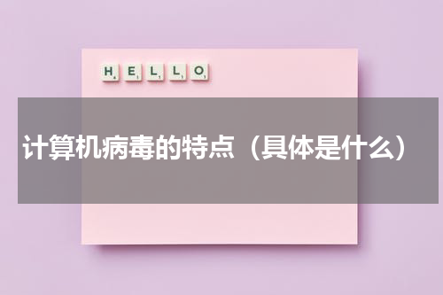 计算机病毒的特点（具体是什么）