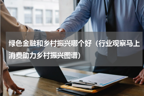 绿色金融和乡村振兴哪个好（行业观察马上消费助力乡村振兴图谱）