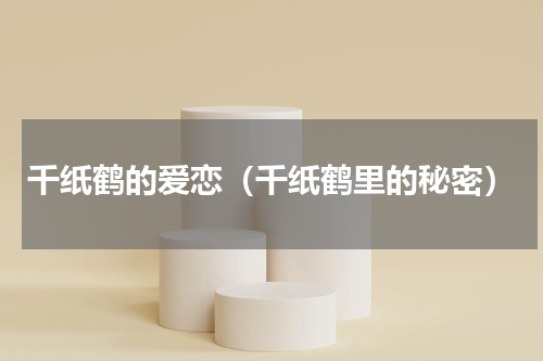 千纸鹤的爱恋（千纸鹤里的秘密）