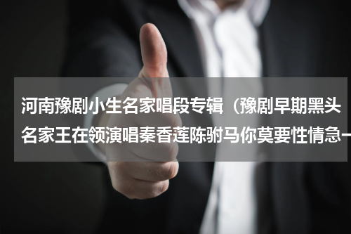 河南豫剧小生名家唱段专辑（豫剧早期黑头名家王在领演唱秦香莲陈驸马你莫要性情急一折）