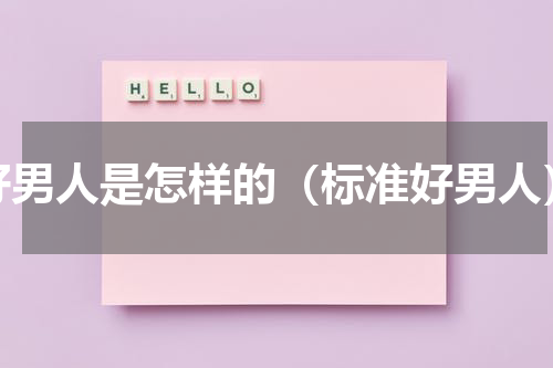 好男人是怎样的（标准好男人）