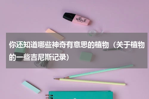 你还知道哪些神奇有意思的植物（关于植物的一些吉尼斯记录）