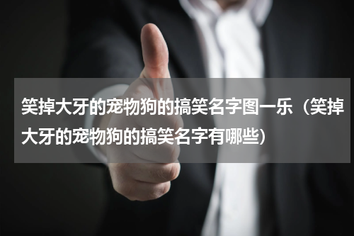 笑掉大牙的宠物狗的搞笑名字图一乐（笑掉大牙的宠物狗的搞笑名字有哪些）