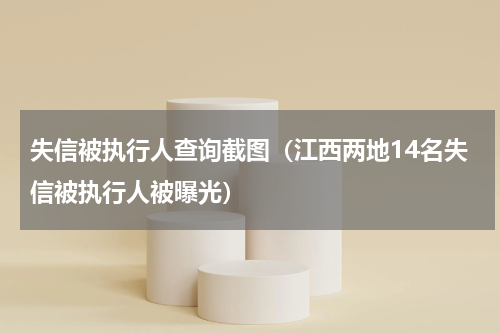 失信被执行人查询截图（江西两地14名失信被执行人被曝光）