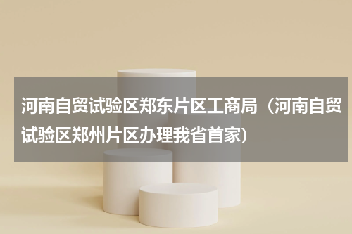 河南自贸试验区郑东片区工商局（河南自贸试验区郑州片区办理我省首家）