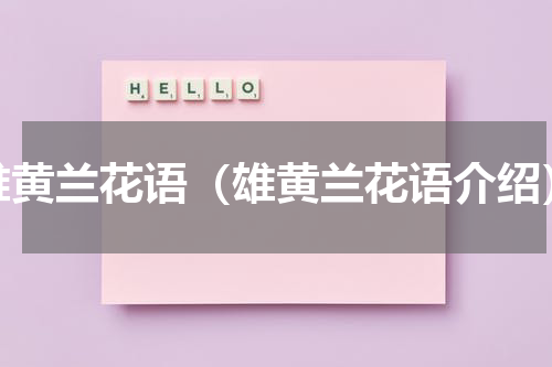 雄黄兰花语（雄黄兰花语介绍）