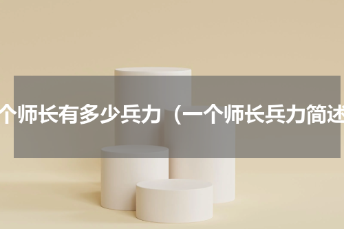 一个师长有多少兵力（一个师长兵力简述）