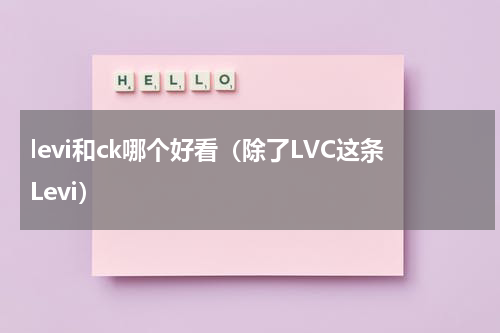 levi和ck哪个好看（除了LVC这条Levi）