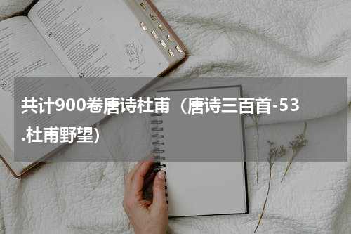共计900卷唐诗杜甫（唐诗三百首-53.杜甫野望）