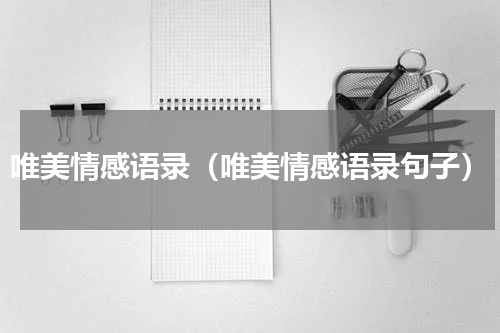 唯美情感语录（唯美情感语录句子）