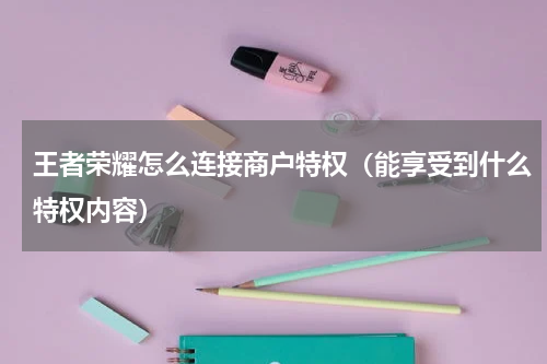 王者荣耀怎么连接商户特权（能享受到什么特权内容）