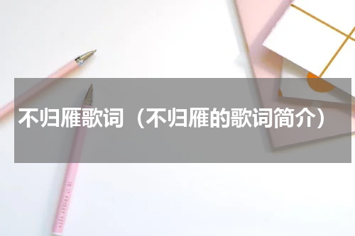 不归雁歌词（不归雁的歌词简介）