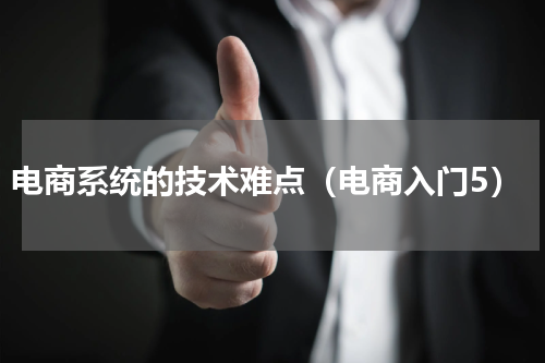 电商系统的技术难点（电商入门5）
