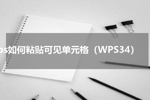 wps如何粘贴可见单元格（WPS34）