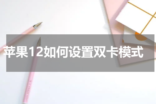 苹果12如何设置双卡模式