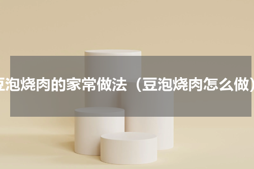 豆泡烧肉的家常做法（豆泡烧肉怎么做）