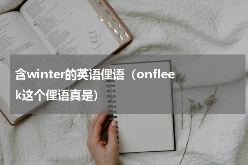 含winter的英语俚语（onfleek这个俚语真是）