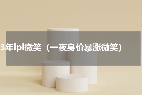 13年lpl微笑（一夜身价暴涨微笑）