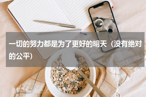 一切的努力都是为了更好的明天（没有绝对的公平）