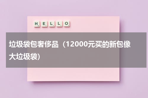 垃圾袋包奢侈品（12000元买的新包像大垃圾袋）
