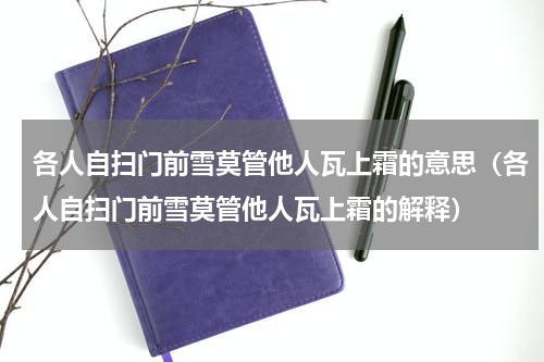 各人自扫门前雪莫管他人瓦上霜的意思（各人自扫门前雪莫管他人瓦上霜的解释）