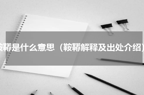 鞍鞯是什么意思（鞍鞯解释及出处介绍）