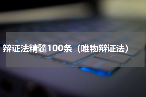 辩证法精髓100条（唯物辩证法）