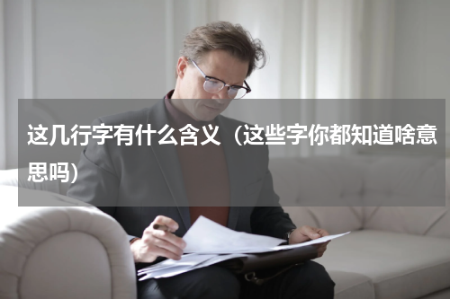 这几行字有什么含义（这些字你都知道啥意思吗）