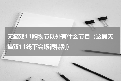 天猫双11购物节以外有什么节目（这届天猫双11线下会场很特别）