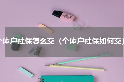 个体户社保怎么交（个体户社保如何交）