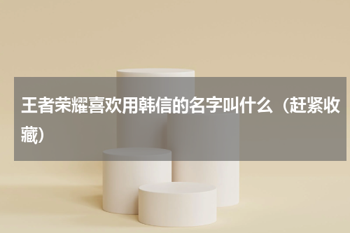 王者荣耀喜欢用韩信的名字叫什么（赶紧收藏）