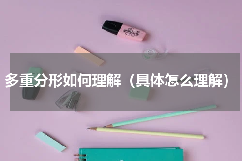 多重分形如何理解（具体怎么理解）
