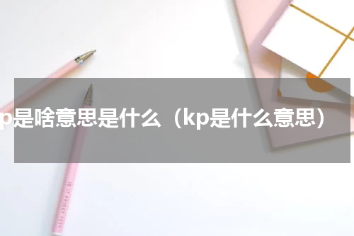 kp是啥意思是什么（kp是什么意思）