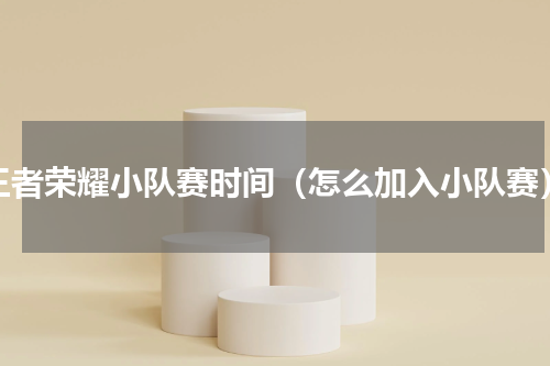 王者荣耀小队赛时间（怎么加入小队赛）