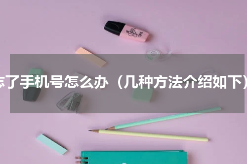 忘了手机号怎么办（几种方法介绍如下）