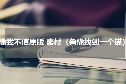 鲁豫我不信原版 素材（鲁豫找到一个锚）