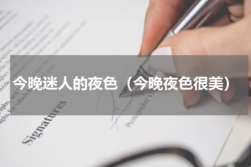 今晚迷人的夜色（今晚夜色很美）