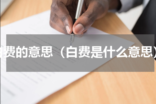 白费的意思（白费是什么意思）