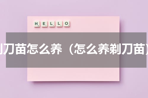 剃刀苗怎么养（怎么养剃刀苗）