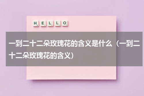 一到二十二朵玫瑰花的含义是什么（一到二十二朵玫瑰花的含义）