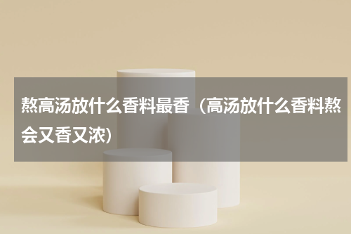 熬高汤放什么香料最香（高汤放什么香料熬会又香又浓）